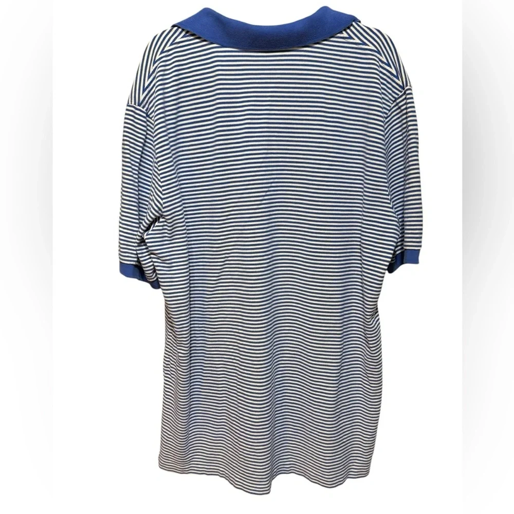 Ralph Lauren Men’s Blue White Striped Polo Shirt Classic Fit‎ Size XL Tall